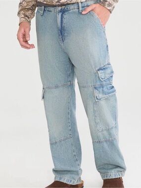 Aeropostale Light Blue Denim Cargo Jeans